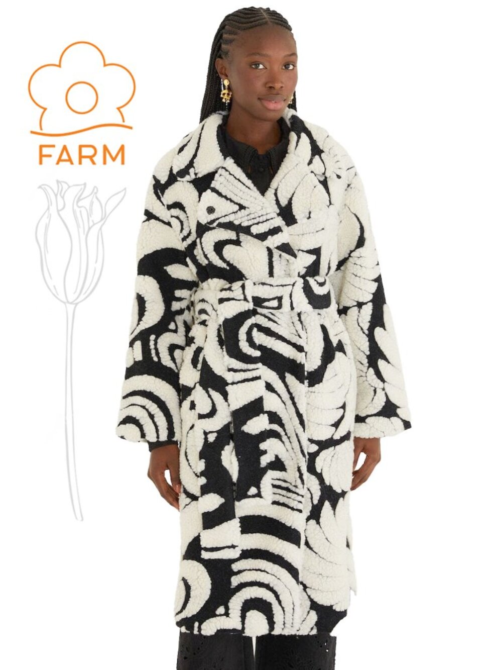 FARM RIO Hearts and Bananas Fleece Coat
